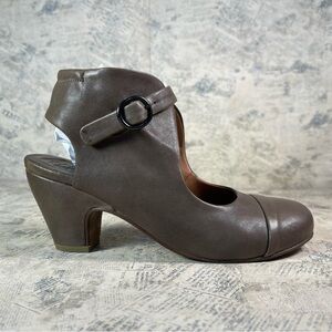 PEPE MONJO ARGILA Brown Leather Ankle Strap Heel Shoes
